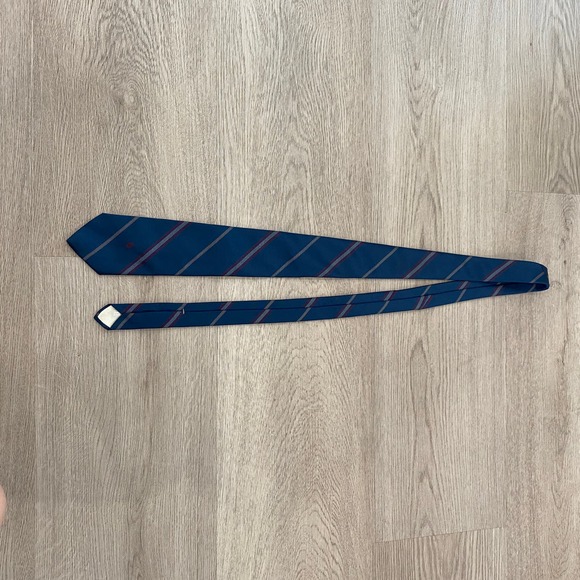 Vintage Christian Dior Tie Striped Navy - Picture 4 of 6